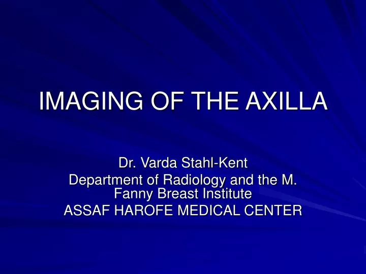 imaging of the axilla