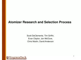 Atomizer Research and Selection Process