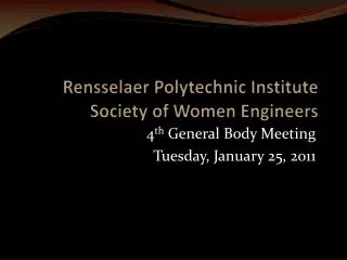 Rensselaer Polytechnic Institute Society of Women Engineers