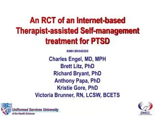An RCT of an Internet-based Therapist-assisted Self-management treatment for PTSD