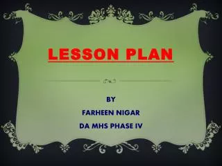 LESSON PLAN