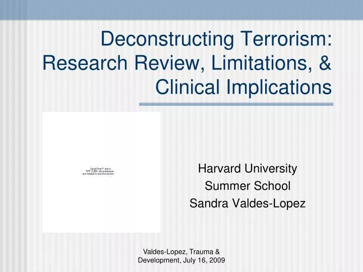 deconstructing terrorism research review limitations clinical implications