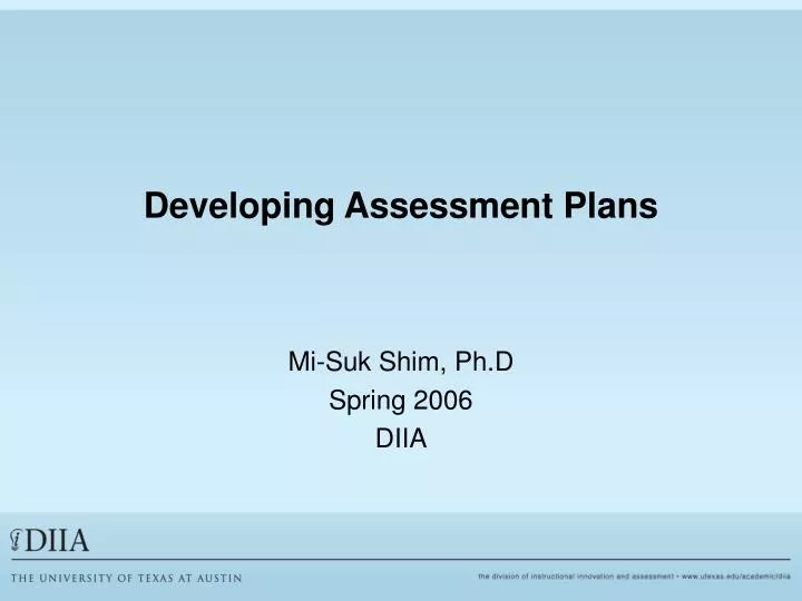 developing assessment plans