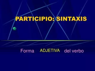 participio sintaxis