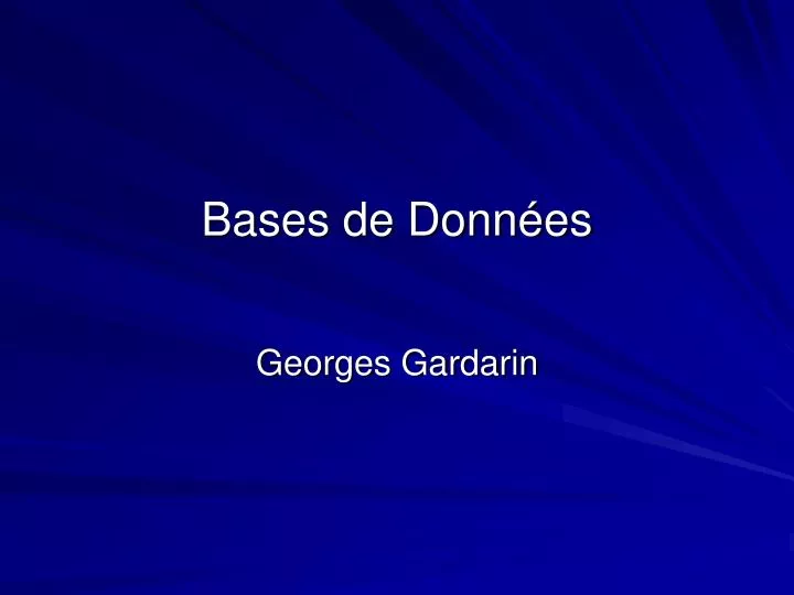 bases de donn es