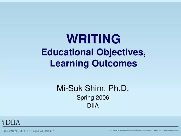 writing educational objectives learning outcomes
