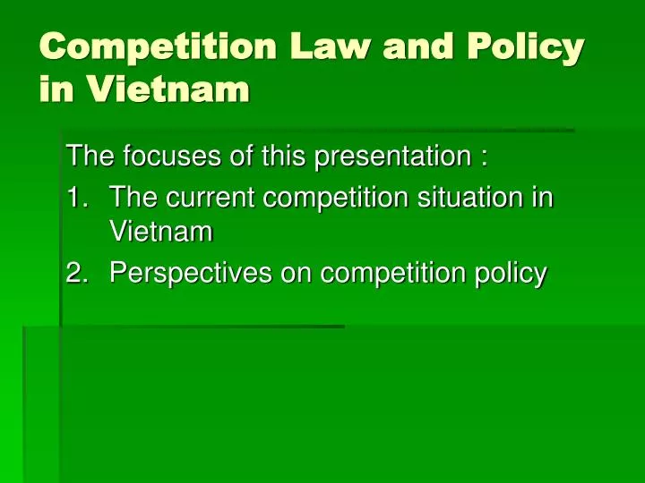 competition law and policy in vietnam
