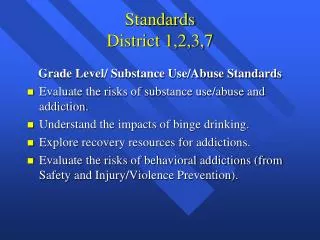 Standards District 1,2,3,7