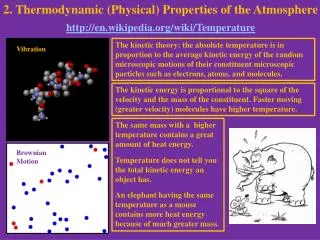 2. Thermodynamic (Physical) Properties of the Atmosphere