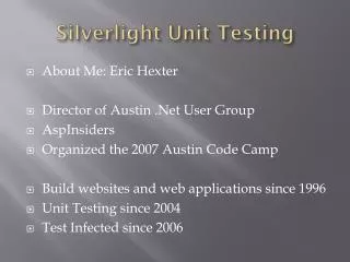 silverlight unit testing