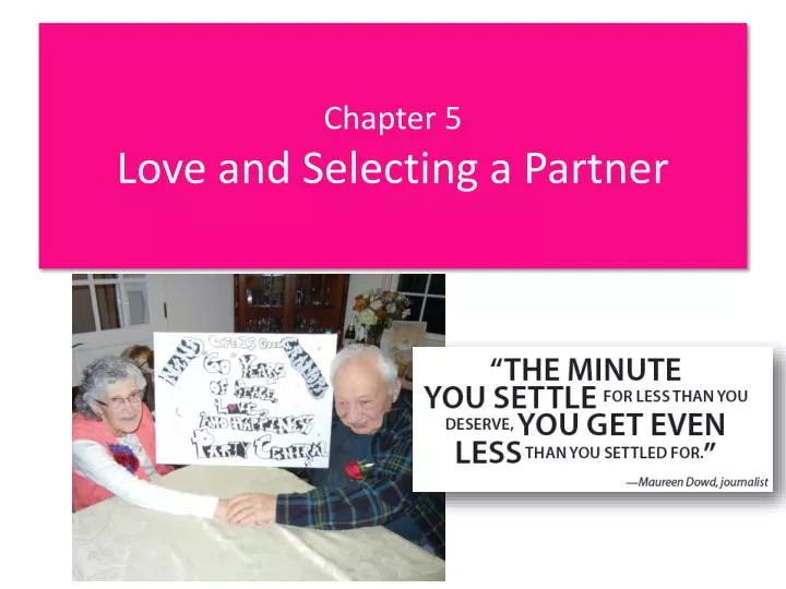 chapter 5 love and selecting a partner