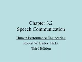 Chapter 3.2 Speech Communication