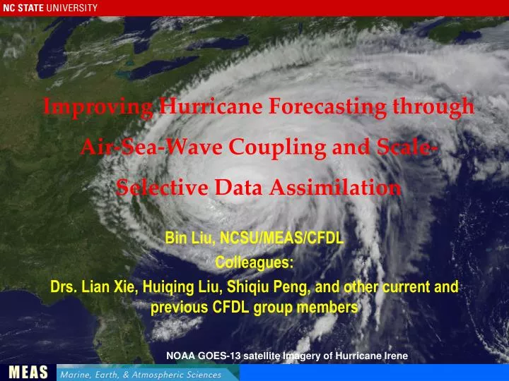 improving hurricane forecasting through air sea wave coupling and scale selective data assimilation
