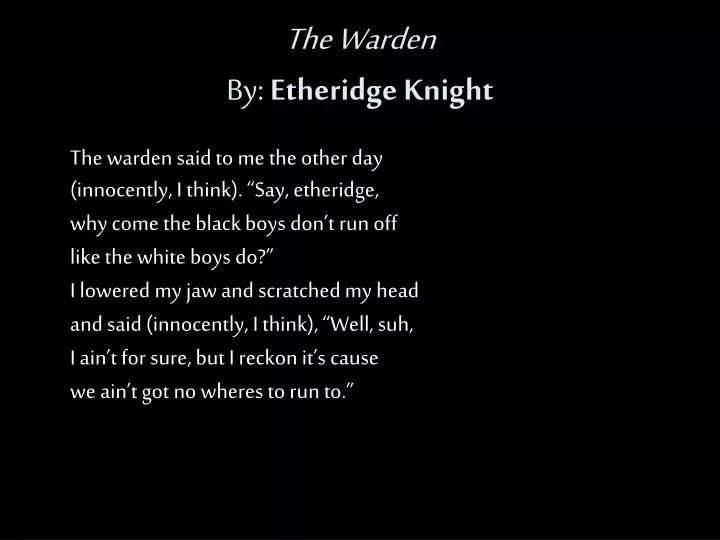 the warden by etheridge knight