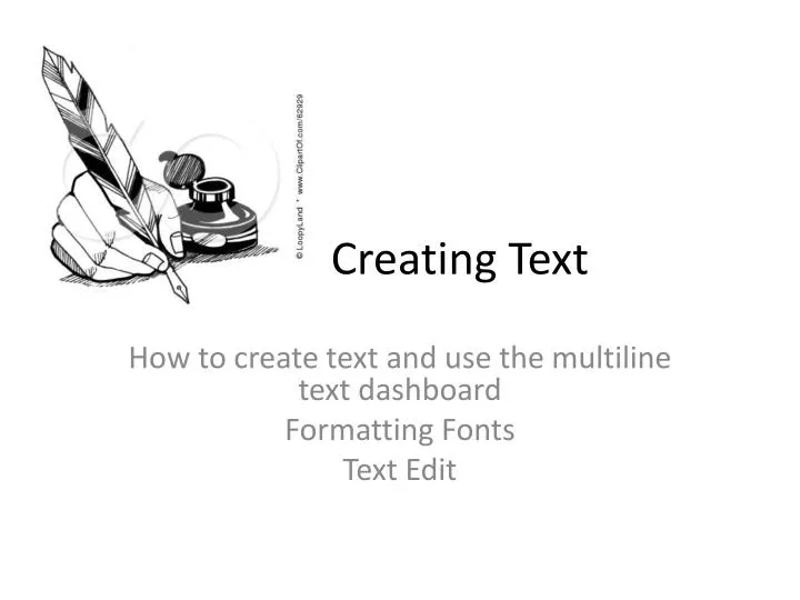 creating text