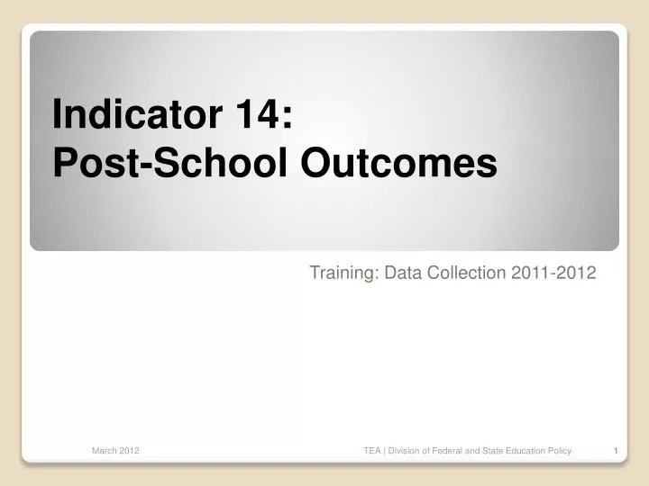 indicator 14 post school outcomes