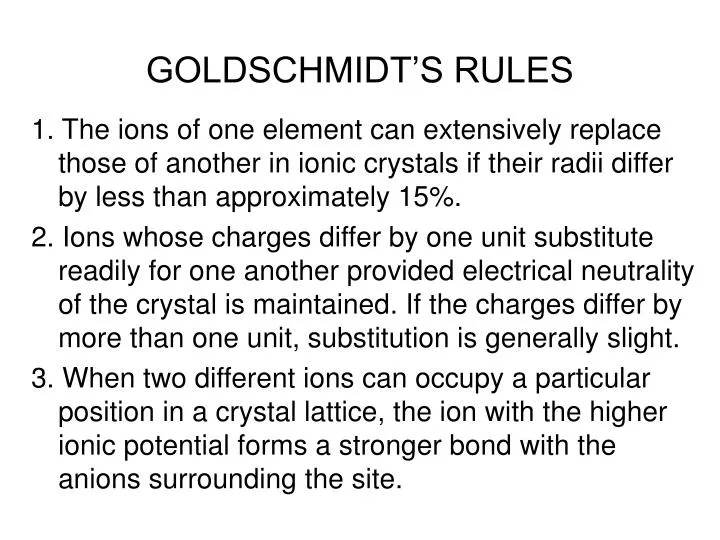 goldschmidt s rules