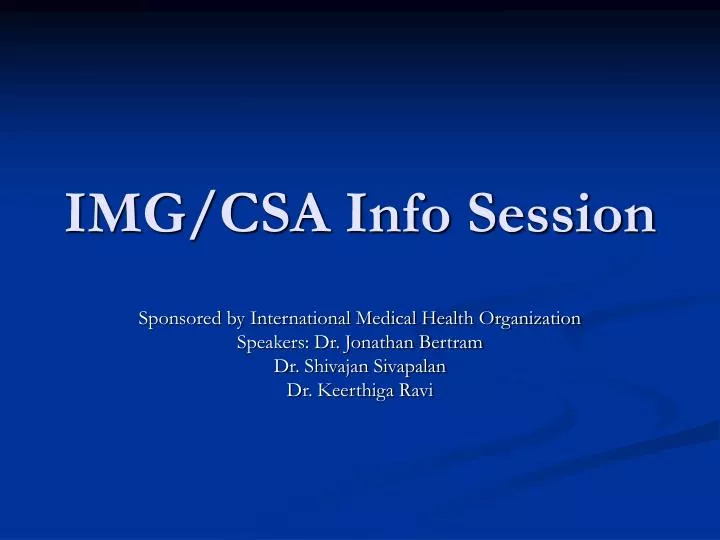 img csa info session