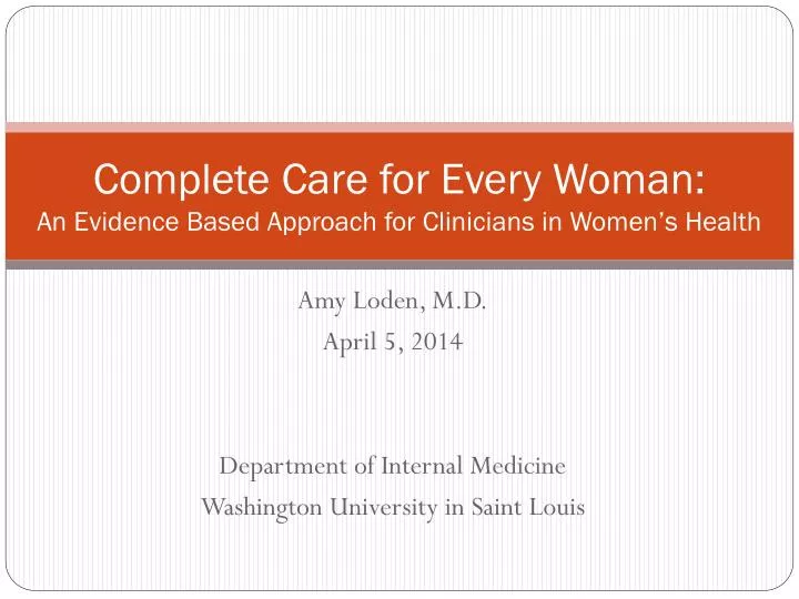 complete care for every woman an evidence based approach for clinicians in women s health