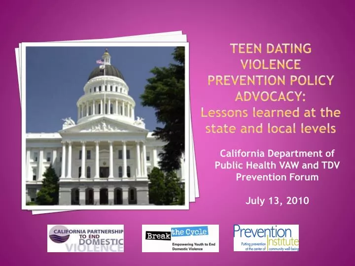 teen dating violence prevention policy advocacy lessons learned at the state and local levels