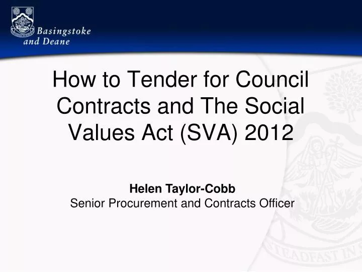 how to tender for council contracts and the social values act sva 2012