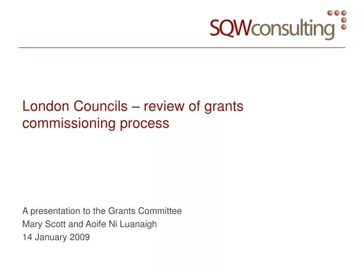 london councils review of grants commissioning process