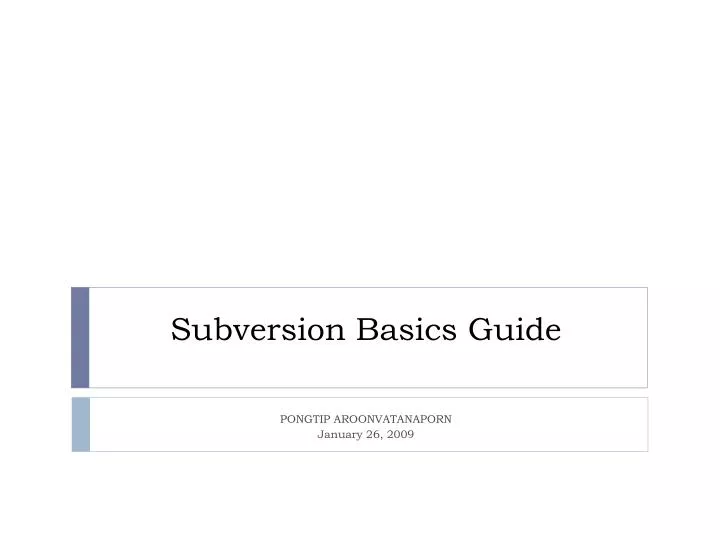 subversion basics guide