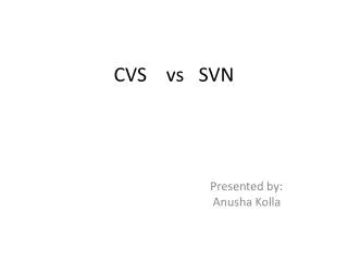 CVS vs SVN
