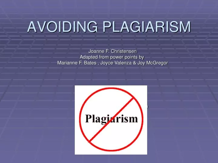 avoiding plagiarism