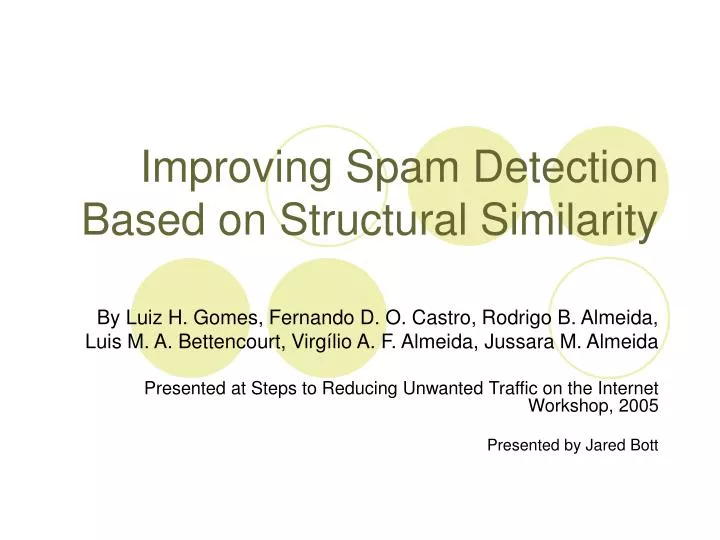 improving spam detection based on structural similarity