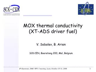MOX thermal conductivity (XT-ADS driver fuel)