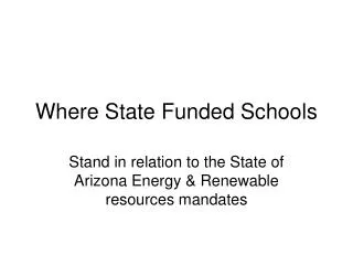 Where State Funded Schools