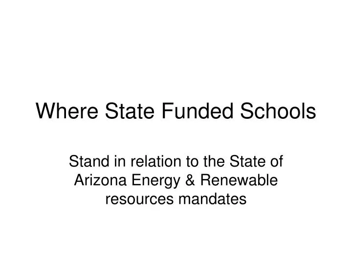 where state funded schools