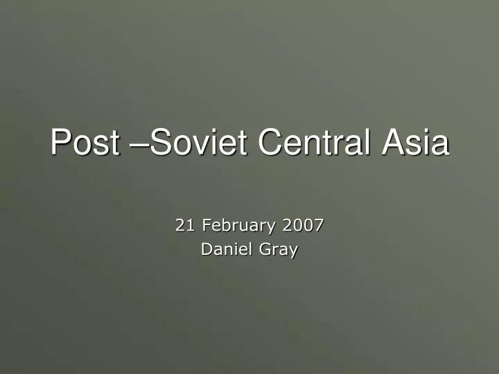 post soviet central asia