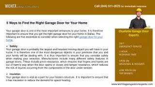 5 Ways to Find the Right Garage Door for Your Home-Wichita
