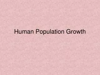 human population growth