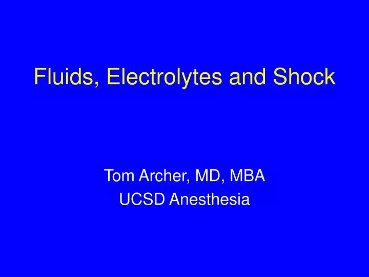 fluids electrolytes and shock
