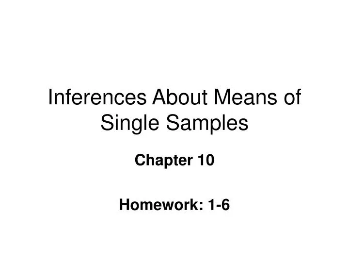 inferences about means of single samples