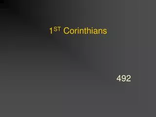 1 ST Corinthians