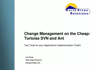 Change Management on the Cheap: Tortoise SVN and Ant