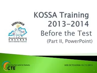 KOSSA Training 2013-2014