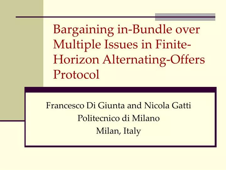 bargaining in bundle over multiple issues in finite horizon alternating offers protocol