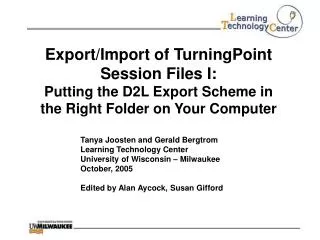 Export/Import of TurningPoint Session Files I: