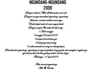 ngundang ngundang 2009
