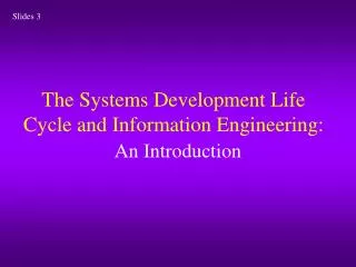 The Systems Development Life Cycle and Information Engineering: