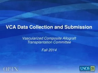 VCA Data Collection and Submission