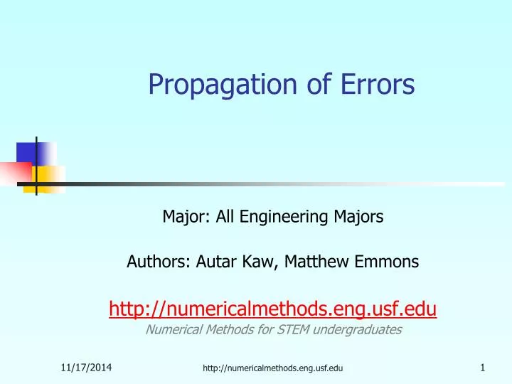 propagation of errors