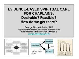 EVIDENCE-BASED SPIRITUAL CARE FOR CHAPLAINS: Desirable? Feasible? How do we get there?