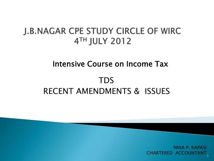 j b nagar cpe study circle of wirc 4 th july 2012