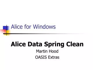 Alice for Windows